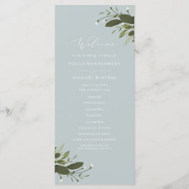 Wild en groen huwelijksprogramma programmakaart