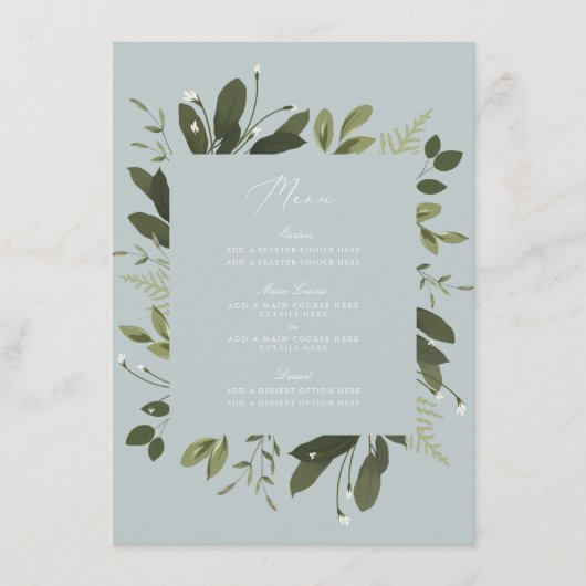 Wild en Groen Menu Kaart (Voorkant)