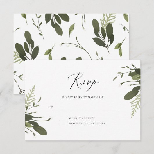 Wild en Groen RSVP Kaartje (Voorkant / Achterkant)