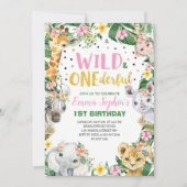 Wild en Onederful 1st Birthday Safari Oerwoud Kaart (Voorkant)