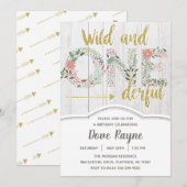 Wild en Oneindig, Eerste Verjaardag, Meisje, Bloem Kaart (Voorkant / Achterkant)