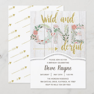 Wild en Oneindig, Eerste Verjaardag, Meisje, Bloem Kaart