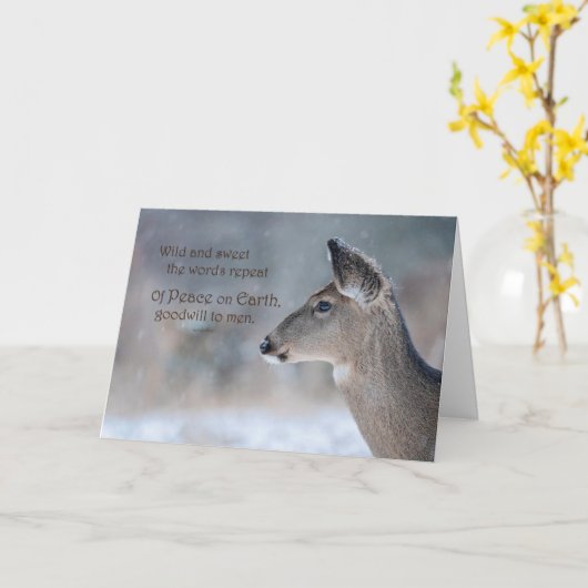 Wild en Sweet Doe Vakantie Kaart (Gele Bloem)