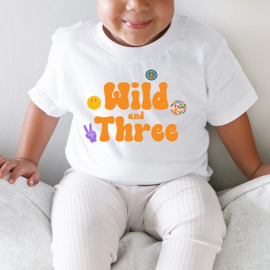 Wild en Three Retro 70's 3e Verjaardag Kinder Shirts
