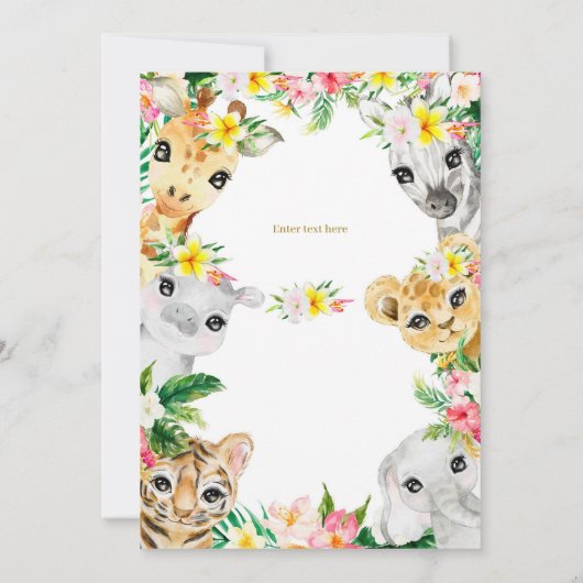 Wild en Vijf Partij Dieren Verjaardag Kaart (Achterkant)