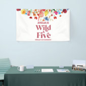 Wild en Vijf Wildflower 5e Verjaardagsfeest Spandoek (Beurs)