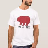 Wild en vrij beer van Grizzly T-shirt (Voorkant)