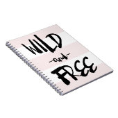 Wild en vrij | Borstel kalligrafie Blush Stripes Notitieboek (Rechterzijde)