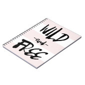 Wild en vrij | Borstel kalligrafie Blush Stripes Notitieboek (Linkerzijde)