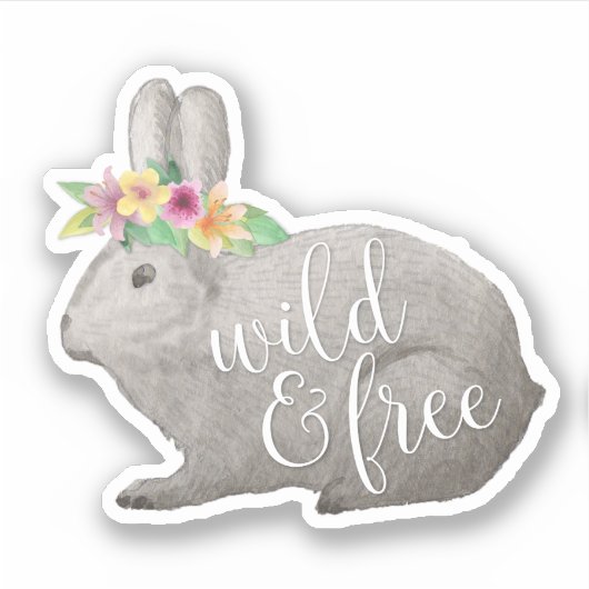 Wild en vrij | Citaat van kattekonijnenkruid Sticker (Voorkant)