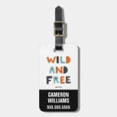 Wild en vrij | Doodle Letters Bagagelabel (Voorkant verticaal)