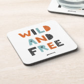 Wild en vrij | Doodle Letters Bier Onderzetter (Linkerzijde)