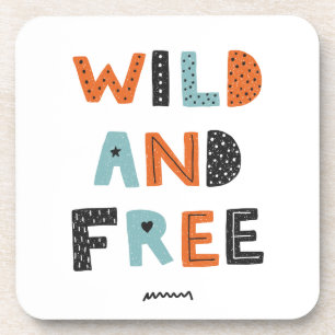 Wild en vrij   Doodle Letters Bier Onderzetter