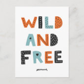 Wild en vrij | Doodle Letters Briefkaart (Voorkant)