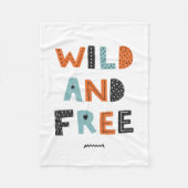 Wild en vrij | Doodle Letters Fleece Deken (Voorkant)