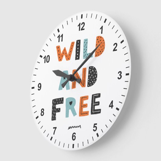 Wild en vrij | Doodle Letters Grote Klok (Hoek)