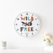 Wild en vrij | Doodle Letters Grote Klok (Huis)