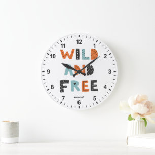 Wild en vrij   Doodle Letters Grote Klok
