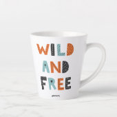 Wild en vrij | Doodle Letters Latte Mok (Rechts)