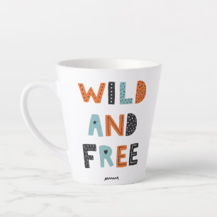 Wild en vrij Doodle Letters Latte Mok