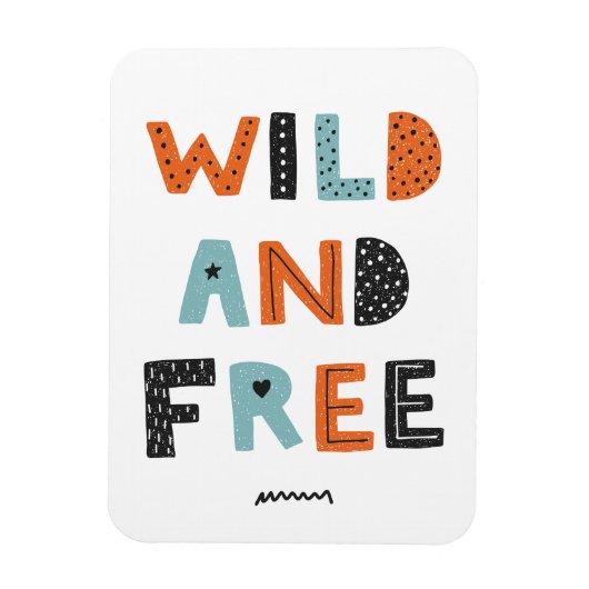 Wild en vrij | Doodle Letters Magneet (Verticaal)
