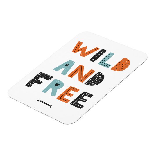 Wild en vrij | Doodle Letters Magneet (Linkerzijde)