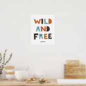 Wild en vrij | Doodle Letters Poster (Keuken)