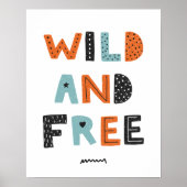 Wild en vrij | Doodle Letters Poster (Voorkant)