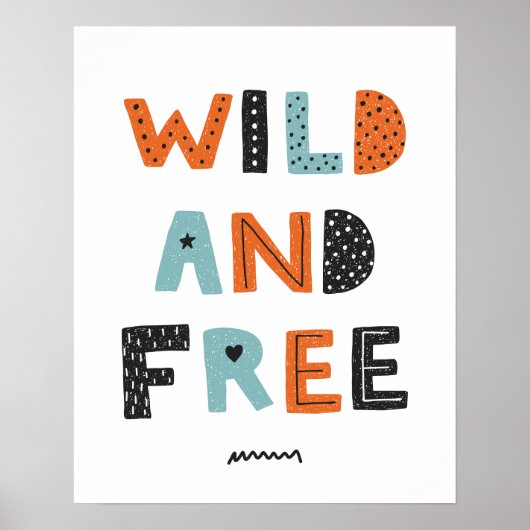 Wild en vrij | Doodle Letters Poster (Voorkant)