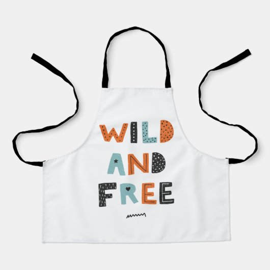 Wild en vrij | Doodle Letters Schort (Voorkant)