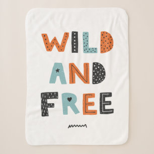Wild en vrij Doodle Letters Sherpa Deken