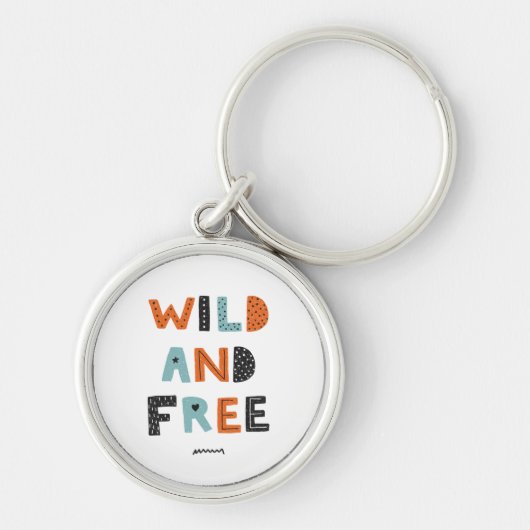 Wild en vrij | Doodle Letters Sleutelhanger (Voorkant)