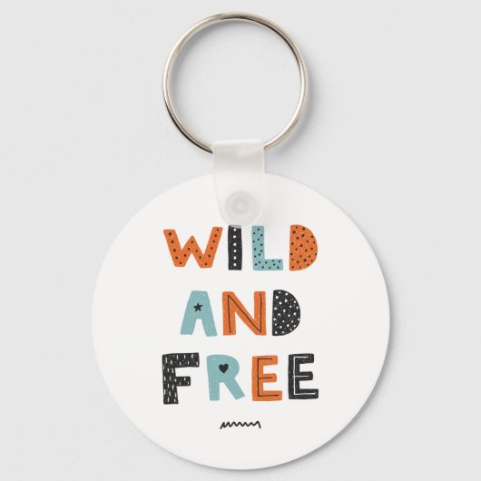 Wild en vrij | Doodle Letters Sleutelhanger (Voorkant)
