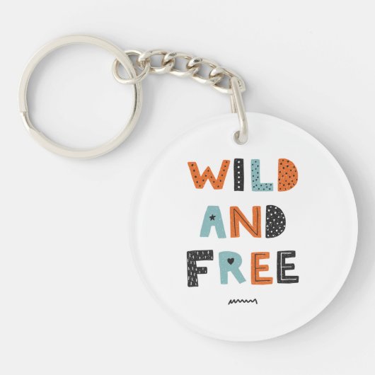 Wild en vrij | Doodle Letters Sleutelhanger (Voorkant)