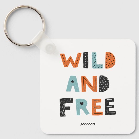 Wild en vrij | Doodle Letters Sleutelhanger (Voorkant)