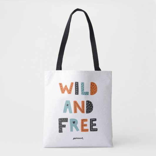 Wild en vrij | Doodle Letters Tote Bag (Voorkant)