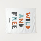 Wild en vrij | Doodle Letters Wandkleed (Voorkant (horizontaal))