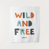 Wild en vrij | Doodle Letters Wandkleed (Voorkant)