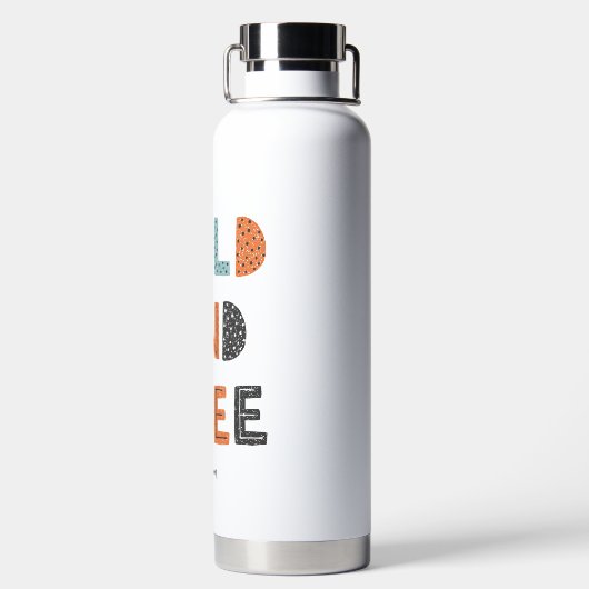 Wild en vrij | Doodle Letters Waterfles (Achterkant)