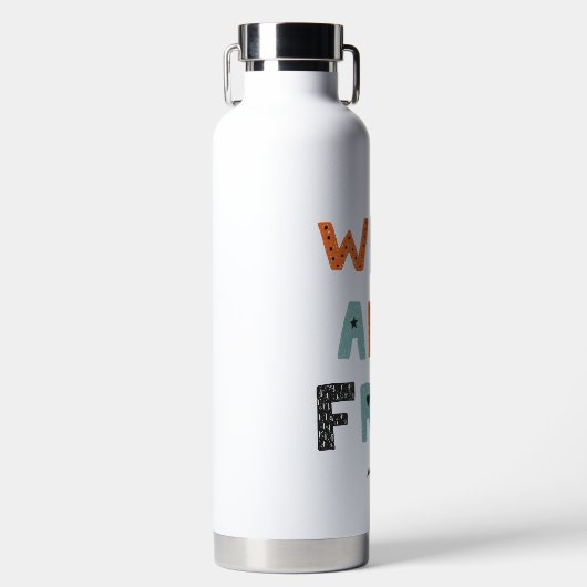 Wild en vrij | Doodle Letters Waterfles (Voorkant)