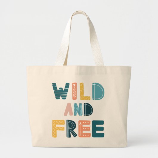 Wild en vrij grote tote bag (Voorkant)