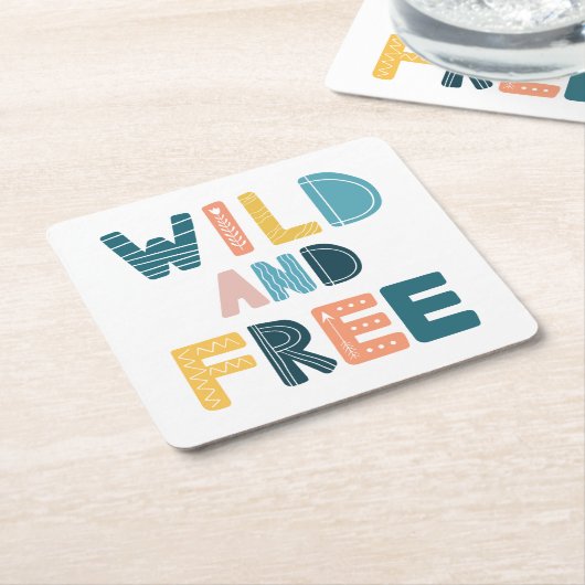 Wild en vrij kartonnen onderzetters (Schuin)