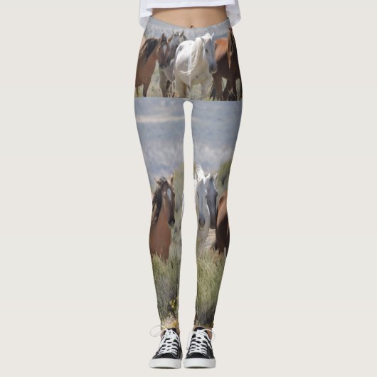 Wild en vrij lopen in zand wasbekken leggings (Voorkant)