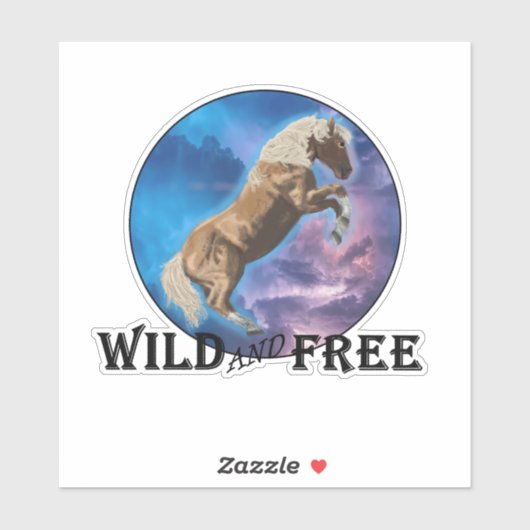 Wild en vrij - Mustang Sticker (Vel)