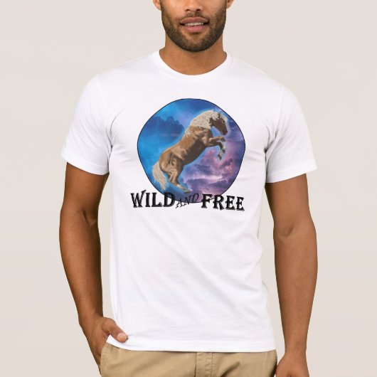 Wild en vrij - Mustang T-shirt (Voorkant)