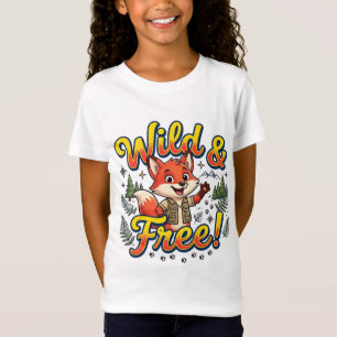 Wild En Vrij Muts T-Shirt Met Vos Natuur Kids