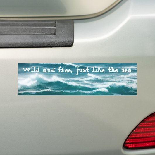 Wild en vrij, net als het Zee, oceaangolven Bumpersticker (Op auto)