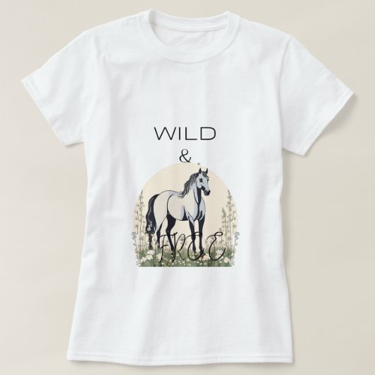 Wild en vrij paard T-Shirt (Design voorkant)