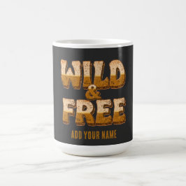 Wild en Vrij - Retro 70s Groovy Typografie  Koffiemok