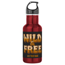 Wild en Vrij - Retro 70s Groovy Typografie  Waterfles